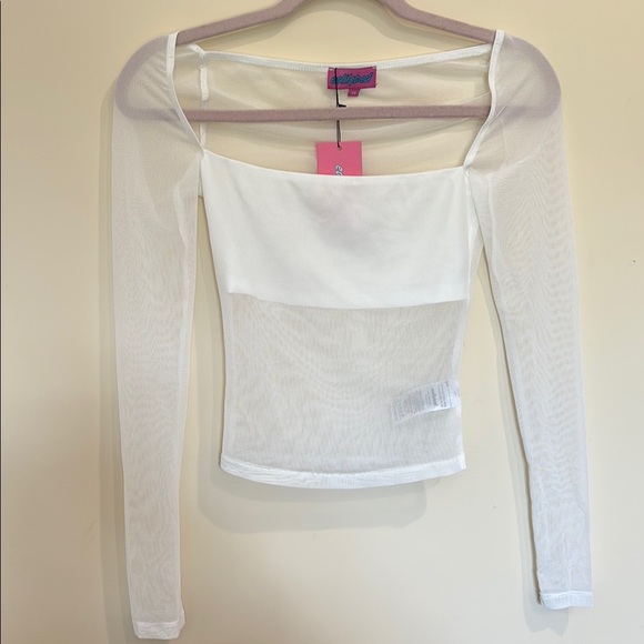 Edikted Tops - Edikted White Marta Mesh Top